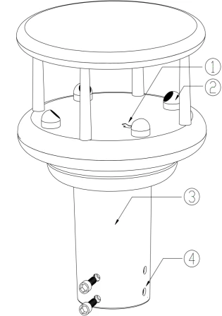 RS485 Sab nraum zoov Mini Cog Cov Huab Cua Chaw Nres Tsheb Kev Taw Qhia Ceev Sensor Ultrasonic Anemometer