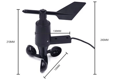 RY-FSX Sab Nraud IP65 Cua Ceev Direction Rau Waterproof Digital Output Huab Cua Chaw Nres Tsheb Muaj Anemometer Sensor Nrog CE